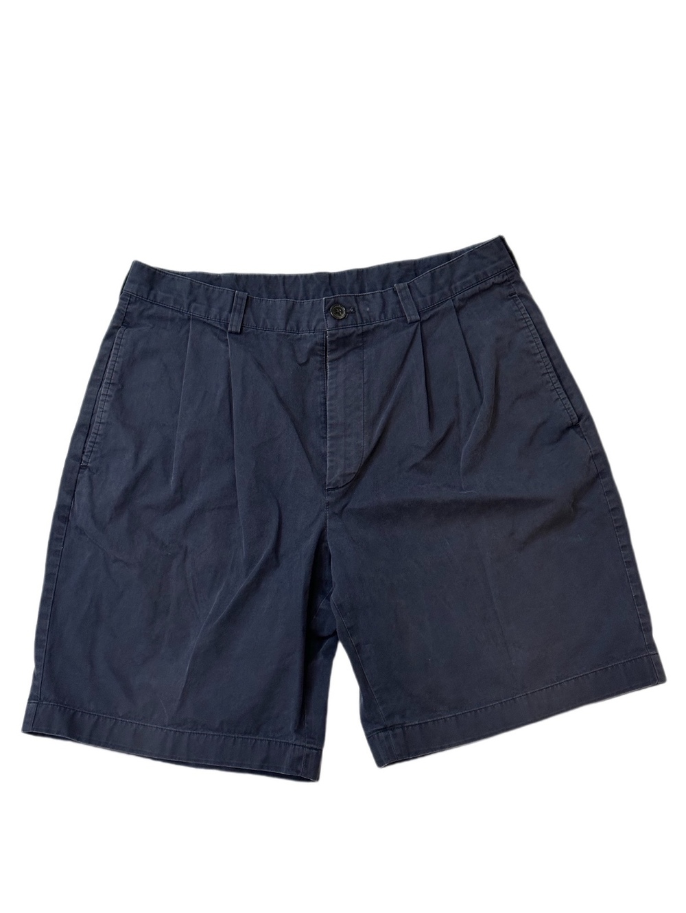 Brooks Brothers 346 Navy Blue Pleated Chino Shorts Sz 35